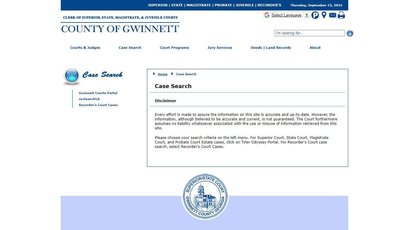 Gwinnett Courts - Case Search